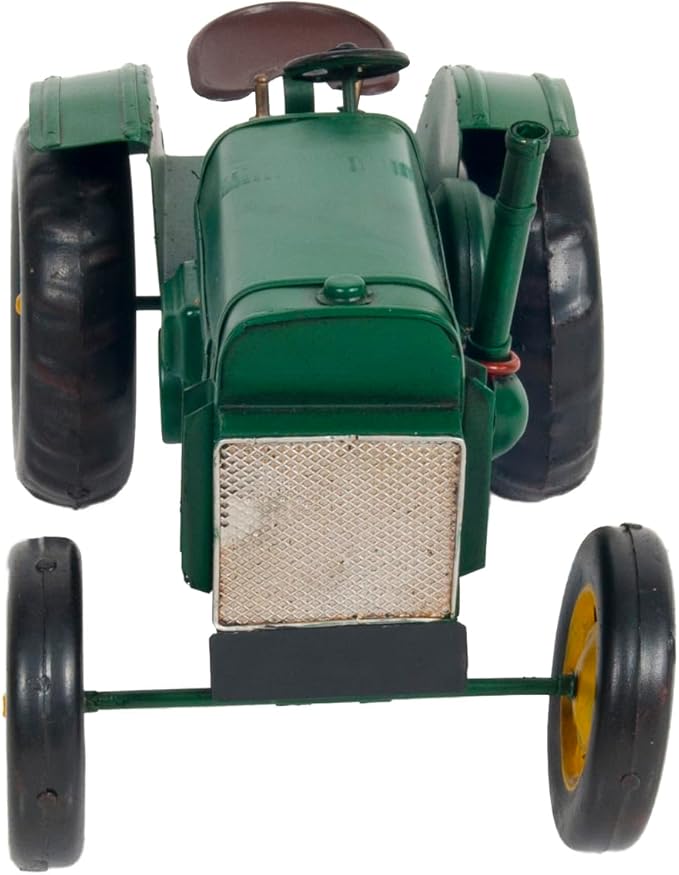 1939 John Deere Model D Tractor Metal Handmade - John Deere Collectibles - Metal Scale Model for Home & Office - 11.5" L x 6" W x 6.5" H