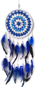 Blue Dream Catcher Feather Dream Catchers Wall Decor Handmade Dreamcatcher Wall Hanging Ornament for Bedroom Living Room Home Decor