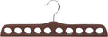 Walnut Finish Wood Scarf Hanger with 10 Holes and Chrome Hardware in 17 1/2" Length X 3/4" Thick, 1 Hanger