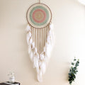 Dream Catchers Large Wall Hanging Decor, Colorful Lace with White Feather Big Dream Catcher for Wall Bedroom Adult