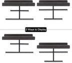 Keebofly Hanging Wall Mounted Jewelry Organizer with Rustic Wood Jewelry Holder Display for Necklaces Bracelet Earrings Ring Set of 2 Black,[Patented]