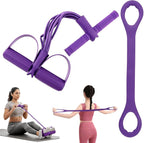 Fitness Resistance Bands- 6 Tube Pedal Ankle Puller with Handle & Tensile Rope for Exercise Sit Up Exercise Equipment Elastic Home Gym Equipment for Women Men