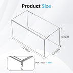 Sezanrpt Acrylic Shelf Riser 12x5.9x6 pack of 2, Large Acrylic Risers for Desserts, Cupcake, Toys, Collectibles, Merchandises, 12x5.9x6 Inch