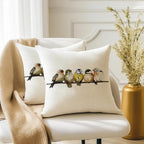 RABUSOFA 16x16 Watercolor Birds Pillows Decorative Throw Pillows Hand-Painted Oil Painting Rustic Birds Square Pillow Cases,Cute Colorful Spring Decorations for Home Couch Sofa Outdoor