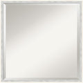 Amanti Art White Wall Mirror 21x21 Paige White Silver Square Bathroom Mirror for Wall Decor Living Room, Medium Modern Wood Frame, Hangs Horizonally and Vertically, Bathroom Decor, Beveled Edge