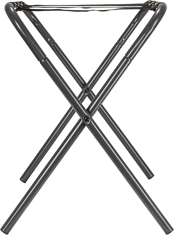 Household Essentials Luggage Rack, Grey Frame with Black Straps