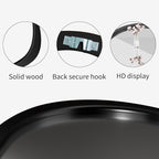 34"x 26" Irregular Wall Mirror, Black Frame Wood Asymmetrical Decorative Wall Wooden Mirror for Living Room Bedroom Entryway Bathroom Home Decor