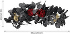 Artificial Flower Swag, Rose Eucalyptus Floral Swag Black Decorative Swag, Decorative Swag with Black Eucalyptus Leaves for Halloween Home Front Door Lintel Wedding Arch Party Tabletop Wall Decor(A2)
