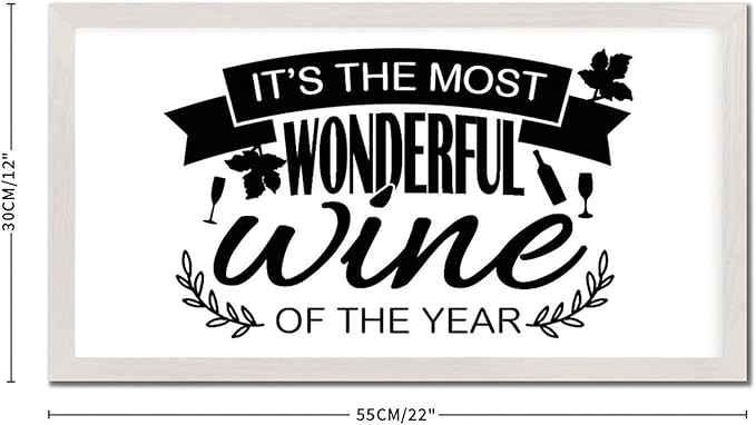 Family Quote 12x22in Wood Sign with Inspirational Quotes Its the Most Wonderful Wine of the Year White Frame Wooden Plaque Housewarming Gift for Cottage Front Door Farmhouse Porch Wall Decor