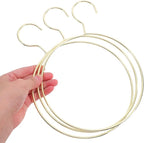 3pcs Golden Metal Scarf Ring Hangers and Belt Organizer, Round Iron Clothes Rack for Women’s Tie Storage, Wall Closet Accessory for Scarves, Shirts, and Jackets