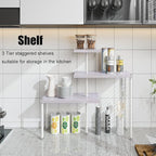 Countertop Organizer Organization 3 Tier Kitchen Corner Shelves Adjustable Spice Storage Rack for Bathroom Coffee Area Over Sink (Light Purple)