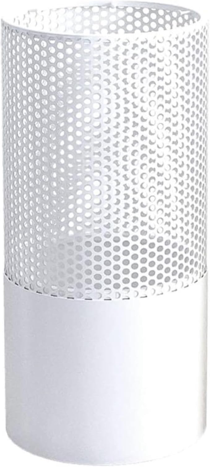 Umbrella Stands Hollowed-out Metal Umbrella Holder with Hooks,Umbrella Rack Modern Round Outdoor Hallway Entryway Umbrella Stand Rack (Color : White, Size : 50cm)