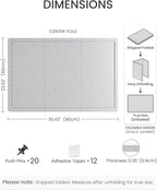 Fluxynara Bulletin Board,35.4" x 23.6" Cork Board Alternative with 12 Safe Removable Adhesive Tabs, Foldable Felt Pin Board for Home Office, Classroom, Bedroom,Entryway for Walls—Soft Gray