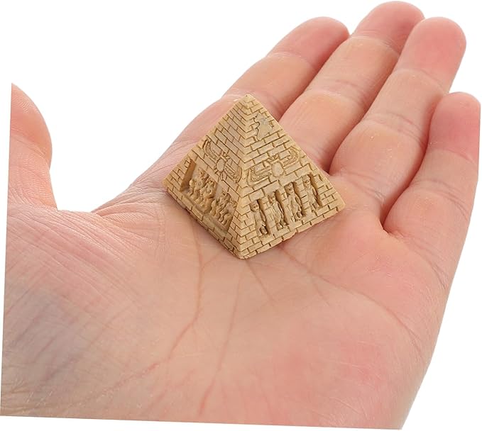 Milisten 3pcs Miniature Architectural Model Set Pyramid Statue Eiffel Tower Clock Tower Figurines Scene Accessories for Home Décor and Collectible Display