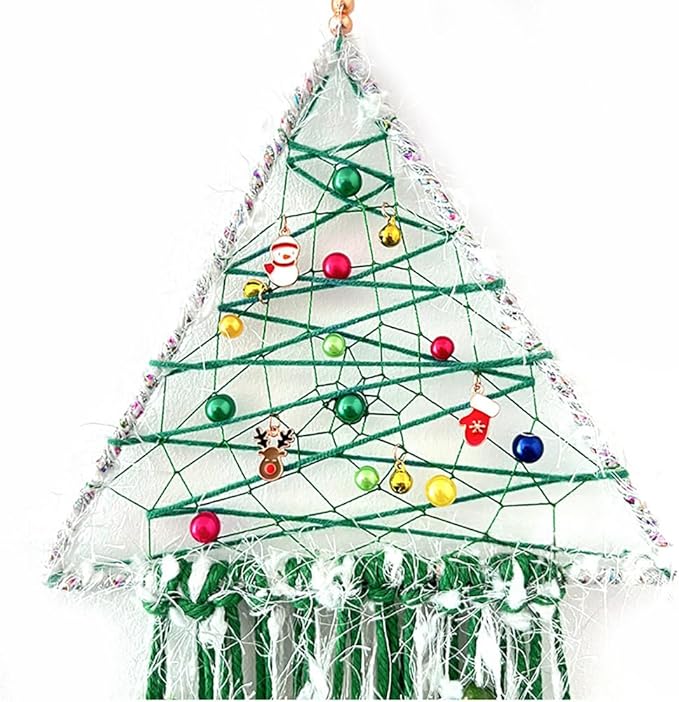 Christmas Tree Dream Catcher Handmade Christmas Dreamcatcher Hanging Decoration Home Wall Decoration Craft Ornament