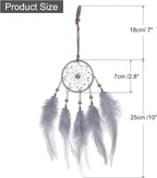 uxcell 2pcs Dream Catchers, Small Handmade Feather Dreamcatcher Supplies Car Charm with Crystal Beads Wall Hanging Decor for Home Car Decoration Ornament Women Friend Gift, Purple Grey