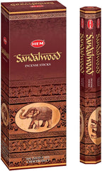 HEM Sandalwood Incense Sticks – 120 Count (Pack of 6 Boxes) – Classic Sandalwood Aroma Incense for Meditation, Yoga & Home Fragrance