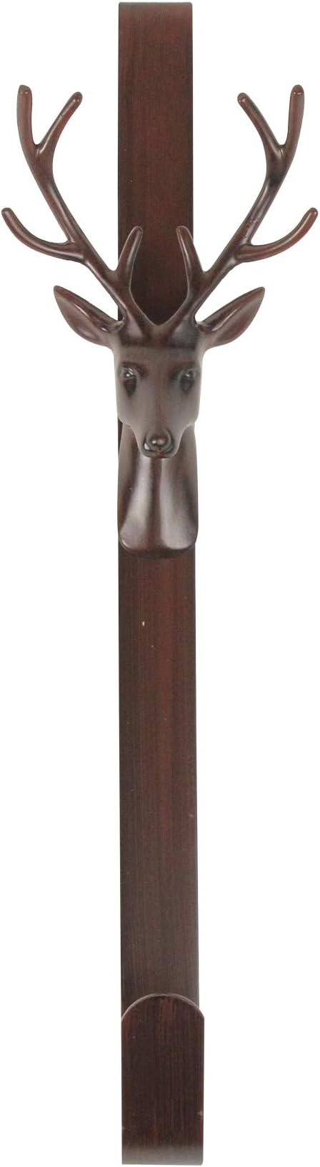 15.25" Brown Rustic Deer Over The Door Christmas Wreath Hanger