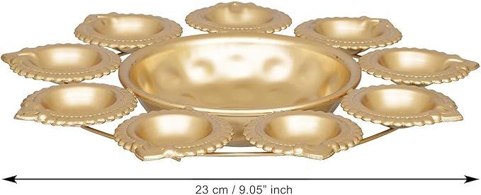 PEAKHILL_Diya Shape Flower Decorative Urli Bowl for Home Decor Bowl for Floating Flowers and Tea Light Candles Home,Office and Table Decor| Diwali Decoration Items