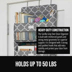 GORILLA GRIP Over The Door Organizer Storage, 5 Deep Hanging Shelves, Holds 50lbs, Closet Organizers Shelf for Bedroom, Shoes, Bathroom, Nursery, Dorm Essentials, 58x15 Inches, Quatrefoil