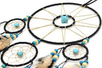 Urdeoms Large Black Dream Catchers for Bedroom Adult Merkaba Turquoise Boho Dream Catcher Wall Decor for Boys Teen Room Decor Dorm Living Room Hanging Decoration Festival Gifts(NO.32)