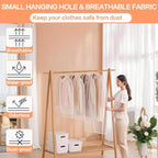 Clear Garment Bags for Hanging Clothes Travel (24'' x 54'' Set of 6) Clothes Storage Bags Closet Cover for Open Closet with Zipper for Suit, Sweaters Travel Laundry Wardrobe Closet Garment Dust Cover