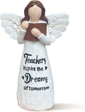 Teacher Appreciation Gifts, Thank You or Retirement Gifts for Women Teacher, Mothers Day Teachers Gift, Angel Hand-Painted Figurines Statue, 5.9 Inches Resin Doll Tabletop