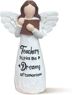Teacher Appreciation Gifts, Thank You or Retirement Gifts for Women Teacher, Mothers Day Teachers Gift, Angel Hand-Painted Figurines Statue, 5.9 Inches Resin Doll Tabletop