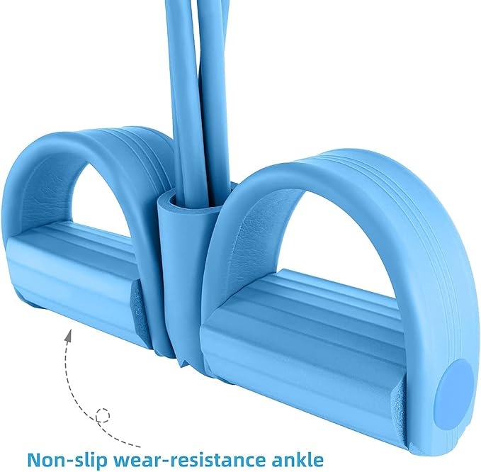 Multi-Function Tension Rope – 4 Tube Resistance Bands with Handles – Sit Up Exercise Equipment Home Gym Tummy Trainer for Men Women