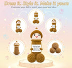Funny Positive Crochet Animals Gag Doll Emotional Support Stuffed plushies for Adult Men Women,Weird Things Motivational White Elephant (Brown P with Hat)