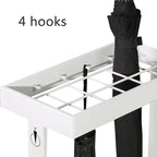 1 Piece Umbrella Stand Rectangular,White-Black,Metal Umbrella Stand,stored 12-21 Umbrellas,with Water Catcher Hook,Umbrella Stand,for Hotel Lobby