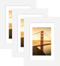 4x6 Picture Frame 3 Pack - White Poster Frame Display Pictures 3.5x5 with Mat or 4 x 6 Without Mat for Wall Hanging Horizontal and Vertical