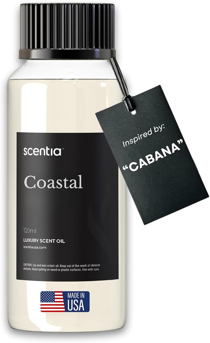 Scentia Hotel Diffuser Oil Inspired by 5-Star Hotel Scent - 120 mL 4.06 fl oz - Essential Oil Blend Botanical Jasmine, Bergamot & Fresh Notes for Aromatherapy Diffusers - Coastal, Christmas Gift