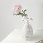 Vase with Attitude, Black Speckled Ceramic Flower Vase, 7inch Modern Decorative Vase Centerpiece for Living Room, Kitchen, Office Wedding Or Gifts