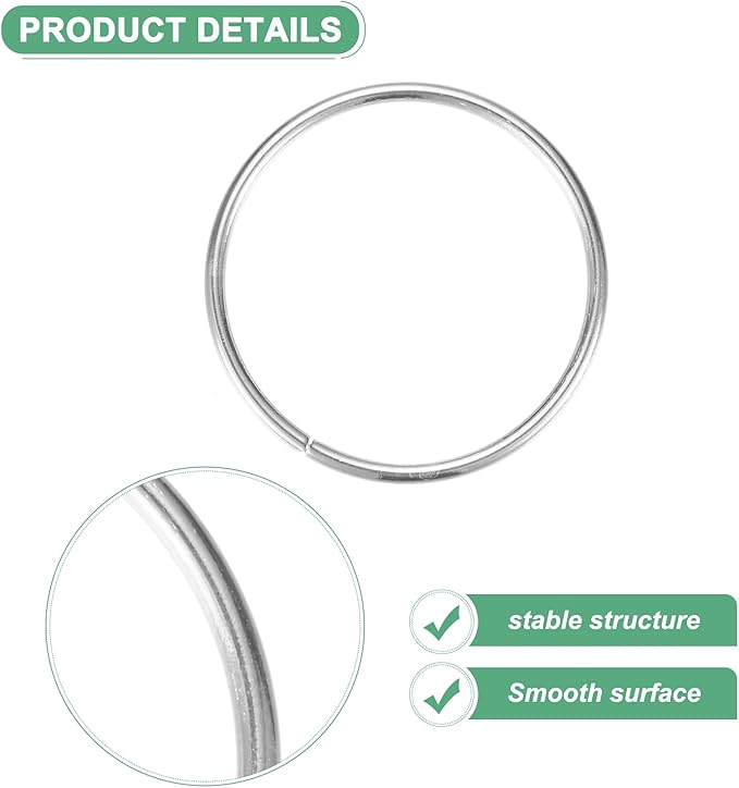 M METERXITY 12-Pack Dream Catcher Rings,2 Inch Metal Round Shape Macrame Wreath Floral Ring Hoop for Home/Valentine/DIY Craft/Wedding/Wall Hanging Decorations [White Silver]