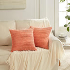 Fancy Homi 4 Packs Decorative Throw Pillow Covers for Living Room Couch Bed, Modern Farmhouse Boho Home Décor Accent Cushion Case, 18" x 18", Coral