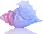 DOVDOV Hand-Blown Glass Conch Sculpture, Coastal Home Decor Conch Horn, Glass Art Seashell Ornament, Office, Living Room Tabletop Centerpiece, Bathroom Shelf top and Cabinet Decoration.