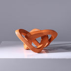 LCCCK Infinity Knot Sculpture Orange Knot Decor Object, Abstract Knick Knacks Coffee Table Modern Statue, Orange Sculpture for Home Living Room Table Ornaments and TV Stand Bookshelf Decorative