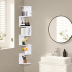 ShellKingdom Corner Shelf Wall Mount, 7 Tier Corner Bookshelf, Floating Display Shelves for Home, Living Room, Bedroom, Office, Bathroom, Small Spaces Decorations