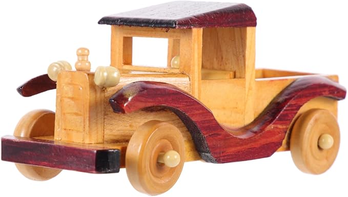 Homoyoyo Wooden Vintage Car Model Ornament Retro Wooden Car Decor for Home Desktop Unique Craftsmanship for Collectors