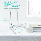 Boloyo Flat Back Acrylic Plate Display Stand , 3 Inch 5PC Clear Acrylic Display Holder Easel Base for Home Office Kitchen School Art Display