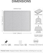 Fluxynara Bulletin Board, 23.6" x 17.5" Cork Board Alternative with 12 Safe Removable Adhesive Tabs, Foldable Felt Pin Board for Home Office, Classroom, Bedroom,Entryway for Walls—Soft Gray
