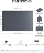 Fluxynara Bulletin Board,35.4" x 23.6" Cork Board Alternative with 12 Safe Removable Adhesive Tabs, Foldable Felt Pin Board for Home Office, Classroom, Bedroom,Entryway for Walls—Navy Blue