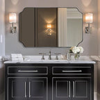 ANDY STAR 30x48 Inch Chrome Mirror, Large Polished Chrome Rectangle Mirror, Scalloped Edge Design with Anti-Rust Stainless Steel Metal Thin Frame Deep 1’’, Wall-Mount Vertically or Horizontally