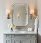 ANDY STAR Chrome Mirror 22x30 Inch, Scalloped Bathroom Mirror, Polished Chrome Framed Mirror in Anti-Rust Stainless Steel Metal Thin Frame Deep 1’’, Unique Scalloped Edge Design