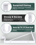 6 Pack Closet Rod Bracket, Heavy Duty Closet Rod Support with Rod Holder, Wall Mounted Closet Shelf Brackets with Triangle Stabilizing Design for Closet, Bathroom and Kitchen, White