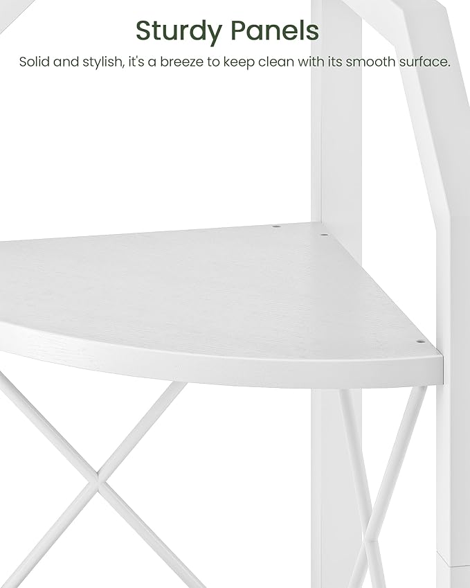 CHOEZON 6-Tier Industrial Corner Shelf, 71.2" Corner Storage Stand, Plant Stand Display Shelf, Corner Bookcase for Bedroom, Living Room, Home Office, White TCJ11WB