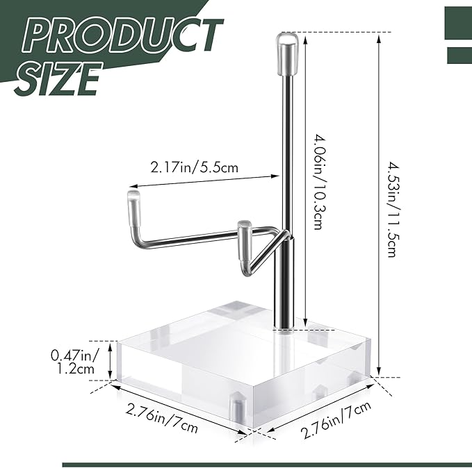 Sibba Adjustable Metal Display Easel Stand with Acrylic Base Compact Plate Holder for Fossils, Crystals, Geodes, Rocks, Coral, Home Decor, Collectibles