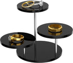 Round Acrylic Display Riser Stands, 3 Tier Jewelry Display Stands for Rings Earrings Mini Figurines 1 Pack(Black)