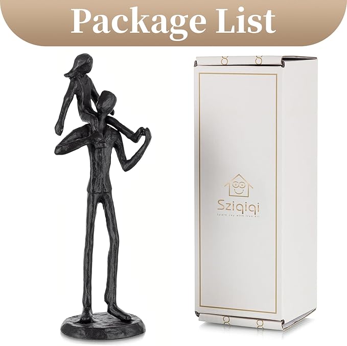 Sziqiqi Dad Gifts from Daughter: Dad Daughter Iron Figurine Father Daughter Decoration for Fathers Day Wedding Christmas Birthday Gifts Statue for Son Husband